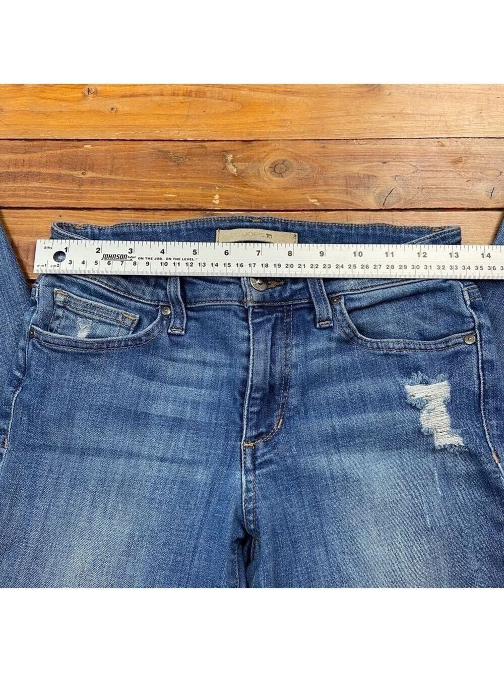 Joe’s jeans blue mid rise waist skinny distressed ripped denim stretchy size 26 - Picture 12 of 16